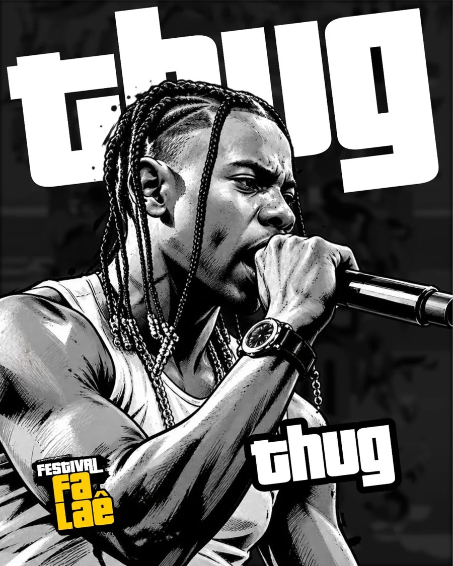 Arte de divulgação musical de Wesley Thug no Festival Falaê